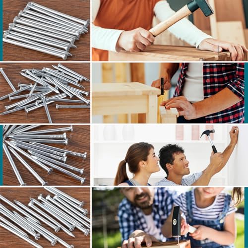 Nail for Hanging Pictures Assortment Kit - 650Pcs Small Nails, Finishing Nails, Hanging Nails, Picture Nails, Wall Nails for Hanging, Pin Nails - size: 650Pcs Galvanized Nails