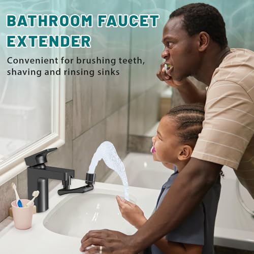 CECEFIN 1440 Swivel Faucet Extender for Kitchen/Bathroom Sink, NSF/ANSI 372 - color: B- Black- Swivel Faucet Aerator