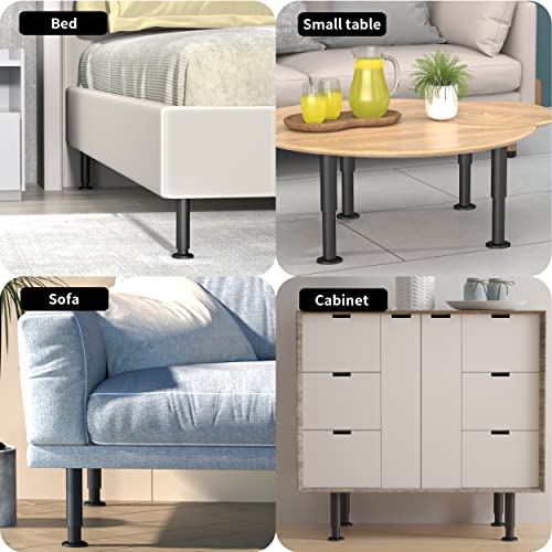 Wlrrcwdttc 8 Pcs Metal Adjustable Furniture Legs 3.15-4.72 inch, Adjustable Cabinet Legs for Sofa/Bed/Chair/Couch/Dresser/Table,Heavy Duty Bed Replacement Support Legs for Bed Frame/Bed Center Slat - size: 3.15-4.72 inch (8pcs)