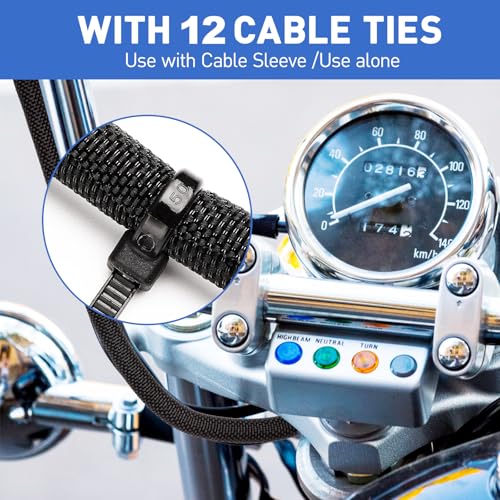 Cable Management Sleeve Automotive Split Wire Loom Heat Resistant Cord Cover Sleeving Critter Charger Cord Protectors from Pets No Chew Cat Dog Self Wrapping Braided Audio Video 18FT - 1/4 inch - size: 1/4"-18Feet