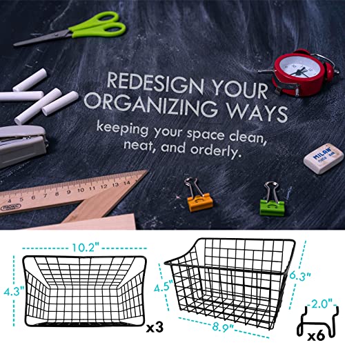 Pegboard Baskets With Hooks, 3 Pack Peg Board Wall Organizer Set (Black) - color: Black