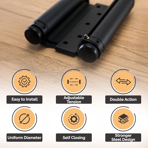 Self Closing Double Action Spring Door Hinge Saloon Matte Black 6 Inch - color: Matte Black, size: 6 Inch