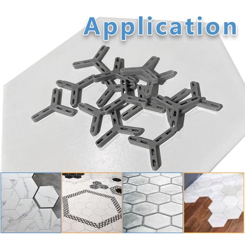 4.7mm (3/16") Hexagonal Tile Spacers 100 Pack Plastic Grout Spacers for Precise Hex Tile Alignment (Gray)