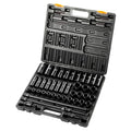 VEVOR Impact Socket Set, 1/2 Inches 43 Piece Impact Sockets, 1/2 Inches Drive Socket Set, High-torque Standard Socket Assortmen with 4 Extension Bars, 6-Point Sockets Metric 9-30mm (Standard/Deep) - size: 1/2" 43 PCS