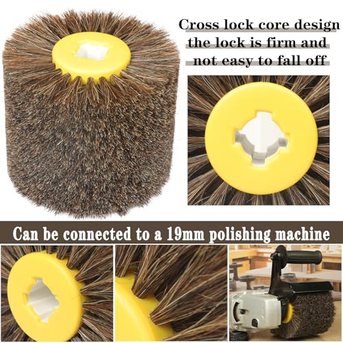 Shinboc 4.7x4 Inch Surface Conditioning Tool, Horse Hair Abrasive Wheel - style: Horse Hair Abrasive