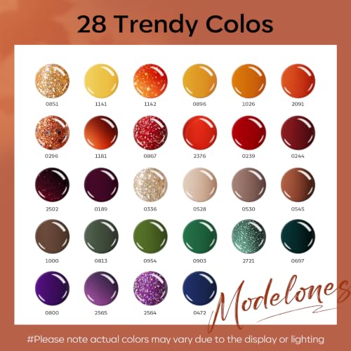 modelones Gel Nail Polish Set Color Changing 28 Colors Primer Top Base Coat - color: A0-Winter Color Changing