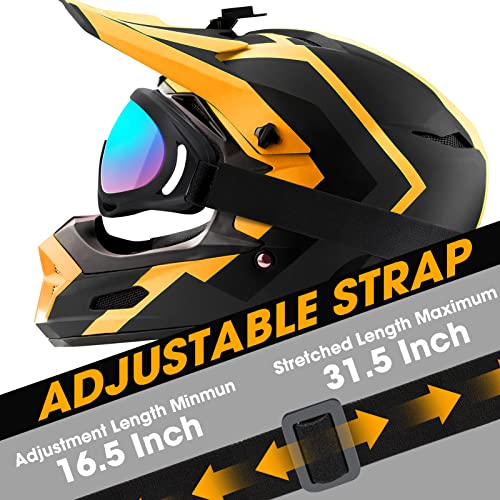 MAMBAOUT Kids Motorcycle Goggles, 2-Pack Dirt Bike Goggles Ski Goggles for Child, ATV Off-Road Racing Goggles for Boys Girls - color: 01.2-pack Transparent Lens × 2