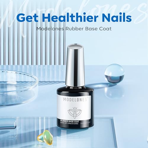 modelones Rubber Gel Base Coat Clear Builder Nail Gel for Weak Nails - color: Rubber Builder Base Coat Clear