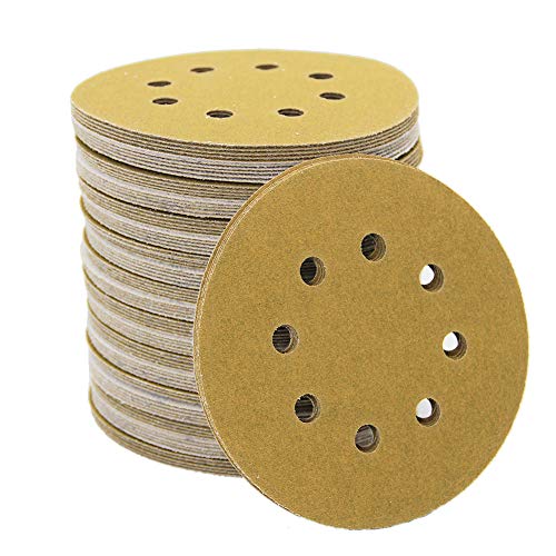 5-Inch 8-Hole Hook and Loop Sanding Discs, Orbital Sander Sandpaper Discs, 100 Pieces Round Sandpaper Set, 150 Grit - size: 150-Grit