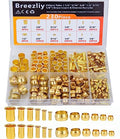 Compression Fittings Assortment kit-6 Sizes(1/8"3/16" 1/4" 5/16" 3/8" 1/2") Brass Compression Sleeves Ferrules & Insert,used to connect lines for air,water,fuel,oil and inert gases - size: 230 pcs, 1/8", 3/16", 1/4", 5/16", 3/8", 1/2"