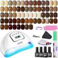 JODSONE 36Pcs Full-Color Gel Nail Polish Kit with U V Light 32 Colors - color: KIT-18