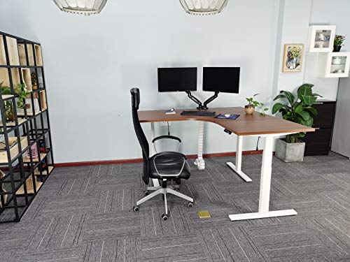 Vertebrae Cable Management Spine, Quad Entry Organizer for Height Adjustable Desk, Black