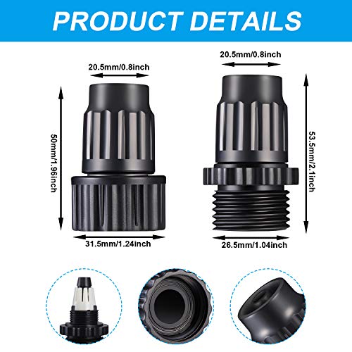 Mudder 4 Sets Garden Expandable Hose Repair Kit, 3/4 Inch