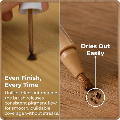 Light Brown Wood Stain Repair Kit, Brush-On Touch-Up Stain Bottles, Golden Oak, Early America, Cherry, Red Oak, Interior and Exterior Wood, 4 fl oz Total by spot. - color: Light Brown