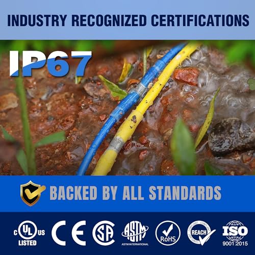 New Age America® 400pcs Solder Seal Wire Connectors Kit KableSeal™ | AWG 26-10 | Marine Heat Shrink Wire Connectors | Insulated Solderless Splice | Waterproof Butt Splice Terminals | UL - style: 400 PCS | AWG 26-10