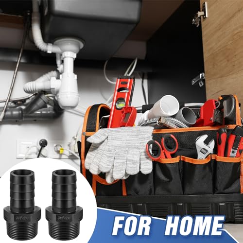 2 Pcs Pool PVC Tube Fitting Barbed Hose Fittings Adapter - color: Black, size: 0.75 Inch