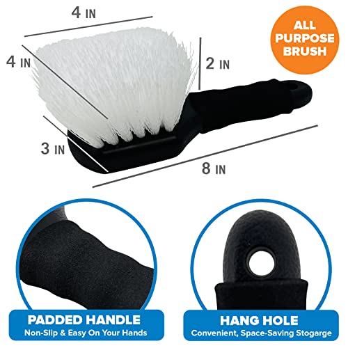 Stiff Hand Scrub Brush, Short Handle Heavy Duty Tire and Wheel Cleaning - style: Short Handle