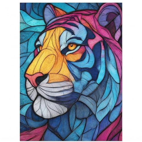 1000 Piece Puzzle for Adults, The Monarch - Colorful Abstract Tiger Art - color: The Monarch