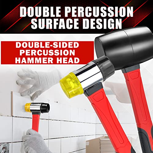 YIYITOOLS 3 Pcs Hammer Set,16oz Rubber Mallet,16oz Claw Hammer and 40mm Double Faced Soft Hammer With Shock Reduction Grip Fit for Indoor and Outdoor Furniture Decoration - size: 3PCs, style: Rubber Mallet / Claw Hammer / Double-Faced Soft Mallet