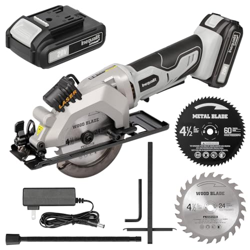 Mini Circular Saw Cordless 20V Compact Saw with Laser Guide - style: Cordless 2A
