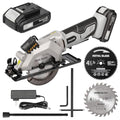 Mini Circular Saw Cordless 20V Compact Saw with Laser Guide - style: Cordless 2A