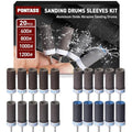 Sanding Drums Set for Dremel Rotary Tool (20Pcs-Mixed Grits) - style: 600 800 1000 1200 Grit