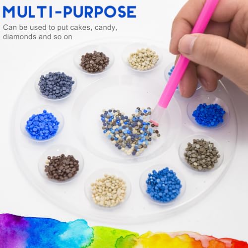 12Pcs Clear Paint Tray Palettes,Plastic Paint Pallets for Kids to Paints - color: 12psclear