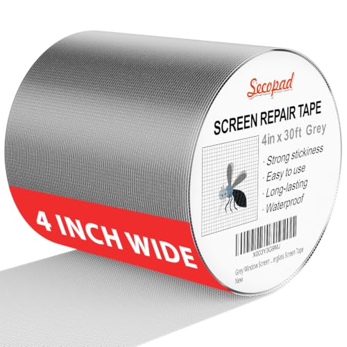 Secopad 4" x 360" (30FT) Screen Repair Tape, Screen Repair Kit, Grey - color: Grey, size: 4IN X 30FT