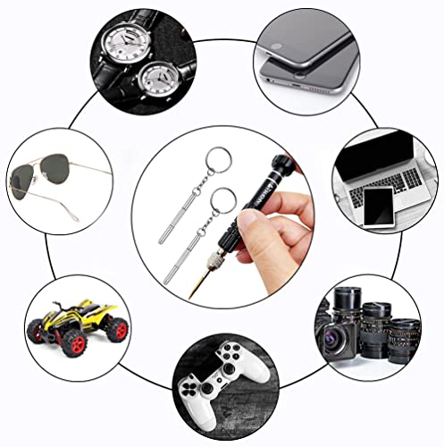 PTSLKHN Magnetic Screwdriver Kit, Black 5-in-1 Multifunctional Screwdriver | Magnetic, S2 Steel, For Eyeglass, Sunglasses, Electronics, Cellphone, Jewelry and More - color: Black