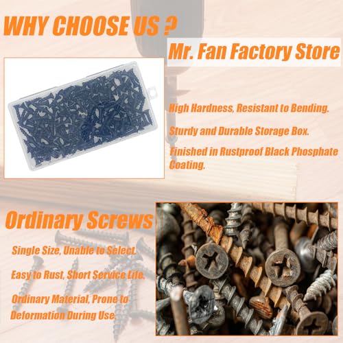150PCS Wood Screws, #8 x 3/4 Inch Black Wood Screws, Drywall Screws, Flat Head Wood Screws, Screws for Furniture, Woodworking (#8 x 3/4") - size: #8 x 3/4" - 150PCS