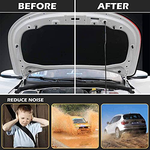 52.4Ft Universal Self Adhesive Weather Seal Strip for Auto, 51/100 x 1/5 Inch Thick, Car Door & Window Weatherstrip with Engine Cover (2 Rolls, 26.2 Ft Each) - size: 52.4 Feet Long