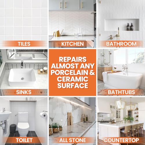 Tile Repair Kit Pure White, Floor Ceramic & Porcelain Tile Chip Repair Kit - color: No.12 Pure White