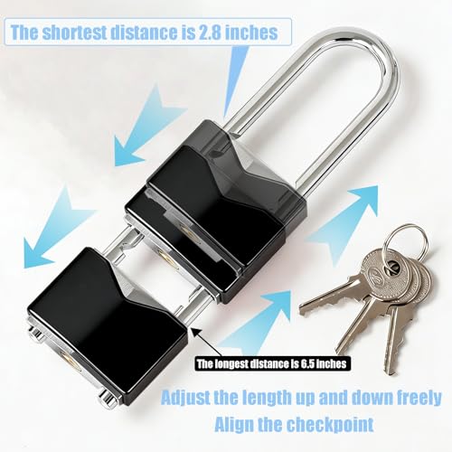 French Door Lock, Double Door Lock Device with Key（Black）