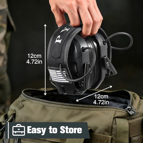 Electronic Shooting Ear Protection w/Gel Pads, 23dB NRR Active Noise Reduction & 3X Amplification Headset for Shooters - color: Grey