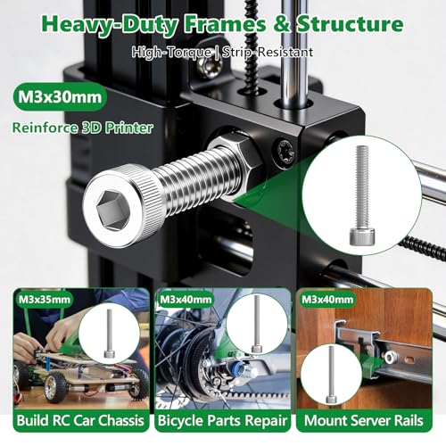 466 Pcs M3 Hex Socket Cap Screws Nuts Washers Wrench Kit, 304 SS - size: SS M2 466pcs 3
