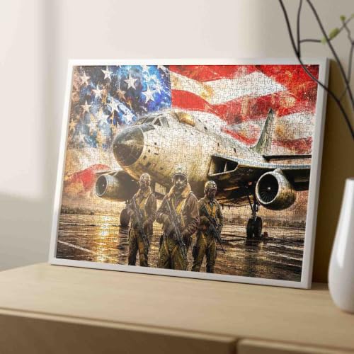 Transport Airplane American Patriotic Jigsaw Puzzle 1000 Pieces for Adults - color: Sports 11