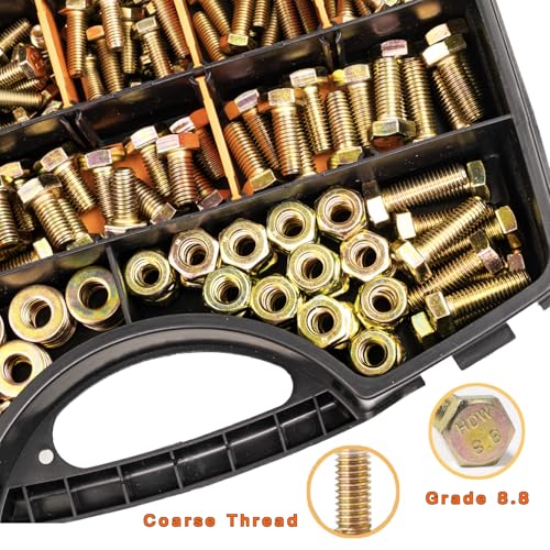 966PCS Metric Bolt Assortment Kit - M4,M5,M6,M8 Grade 8.8 Alloy Steel Bolts and Nuts Kit with Professional Sturdy Labeled Storage Box, 12-30mm, for DIY, Automotive, Furniture & Machinery Repair - size: 966 PCS M4, M5, M6