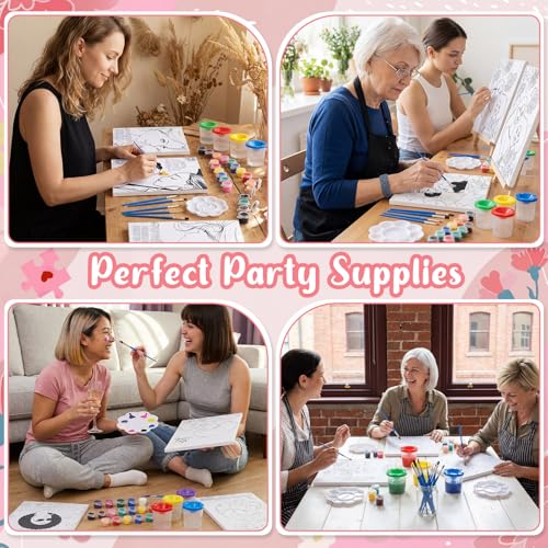 Sherr 140 Pcs 20 Set Pre Drawn Canvas Painting Kit, Mother's Day - style: Mother's Day