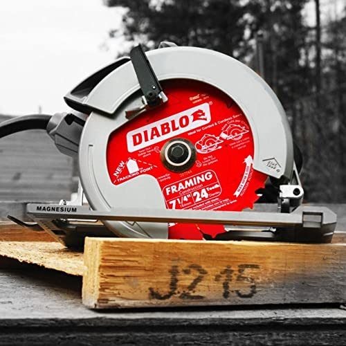 Diablo Tracking Point Circular Saw Blades - 7-1/4 in. 24-Tooth, 2-Pack | Ideal for Wood Cutting - TiCo Hi-Density Carbide, Perma-SHIELD coating, Low Vibration - D0724VPX