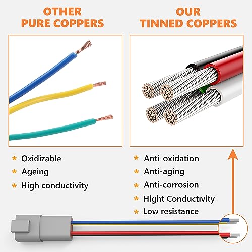 Deutsch DT 4 Pin Connector 5 Sets - 4 Way DT Automotive Waterproof Male Female Plug Wiring Harness for Car, Truck, Boats, LED Work Light, 16 AWG. (5 Sets 4 Pin, Grey) - size: 4-pin