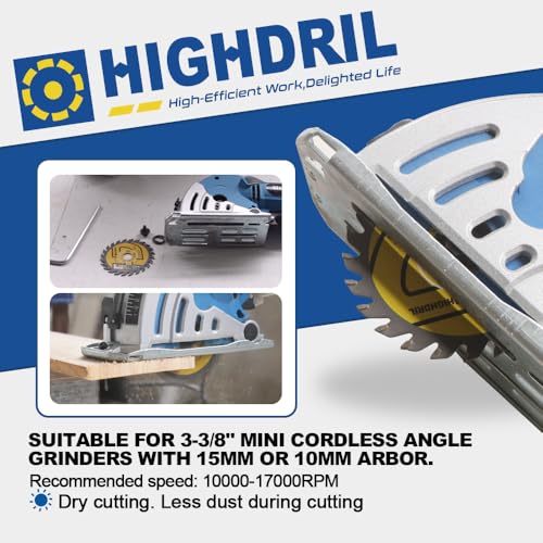 HIGHDRIL TCT Wood Blade 3" 75mm x Arbor 3/8" 10mm - 4pcs Angle Grinder Cutting Disc for Cutting Wood Plywood Chipboard Multilayer Panels - size: TCT Wood Blade