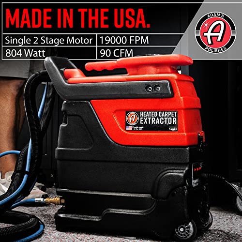 Adam's Polishes Heated Carpet Extractor - Powerful 200 Degree Spot and Upholstery Cleaner, Clear Head Hand Tool, 15 Foot Hose, Easy Dirt and Spot Removal for Vehicles