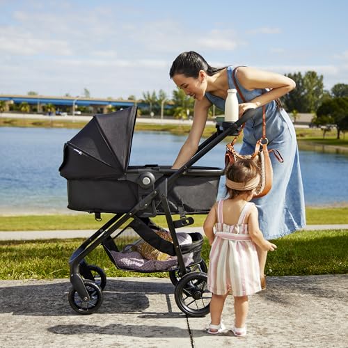 Safety 1st Grow and Go Flex 8-in-1 Car Seat Stroller Combo, Baby Stroller Travel Systems for Infants 4-30 lbs, Stroller and Carseat Combo Set, Night Rider - color: Night Rider