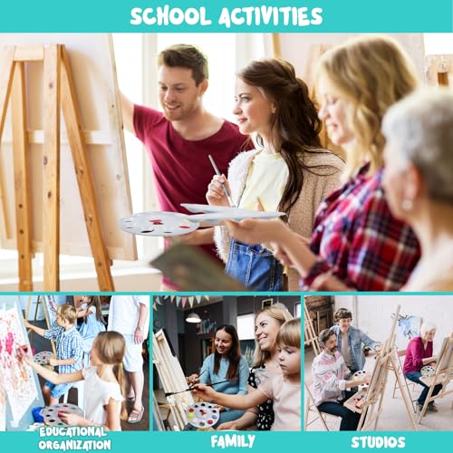 56Pcs Paint Tray Palettes, Plastic Paint Pallets with Hanging Hole for Kids or Students to Paints on School Project, Art Class or Have a Birthday Painting Part - size: 56Pcs
