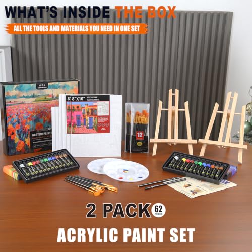 2 Pack Paint Set for Couples and Families with Portrait & Cartoon Guides