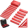 Setup Blocks Woodworking, Setup Blocks Height Gauge Set, 16 PCS Setup Blocks with Set Up Blocks for Woodworking, Case, Square Ruler, Aluminum Setup Bars for Router and Table Saw Accessories - style: Measurement