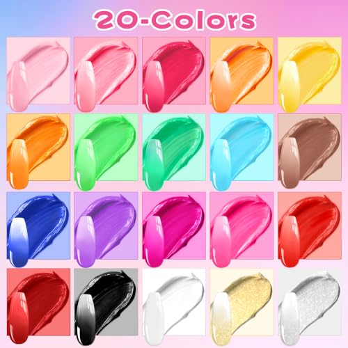 20 Colors Ombre Gel Nail Polish - Sponge Pat Pat Gel Polish Palette for Gradient Nails, Aura & French Manicure,DIY Nail Art Kit for Beginners & Professionals - color: 20-Colors-A1