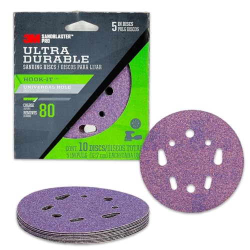 3M Sanding Disc Variety Pack - 3M Sanding Pads 2 Pc Bundle of Grits Coarse 80, Very Fine 220 | Interior & Exterior General Purpose Sanding Discs