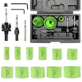 Bi-Metal Hole Saw Kit, HoleSaw Set with 3/4" to 2-1/2" (19-64mm) Saw Blades, Mandrels, Hex Key, Drill Bit, Hole Saw for Wood, Metal, Drywall, PVC