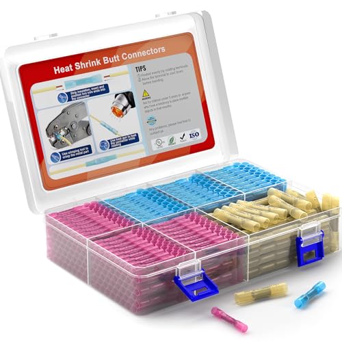 Heat Shrink Wire Butt Connector Kit Marine Waterproof Crimp Splice Terminal - size: 580 PCS